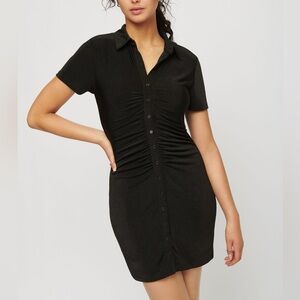 Dynamite Short Sleeve Button Dress